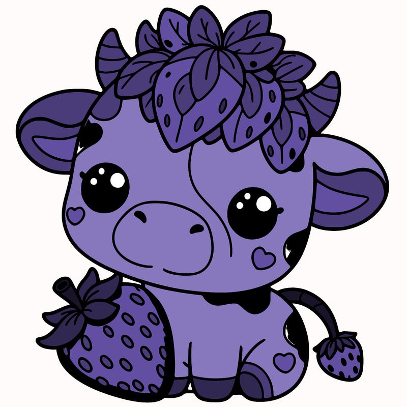 cute strawberry cow