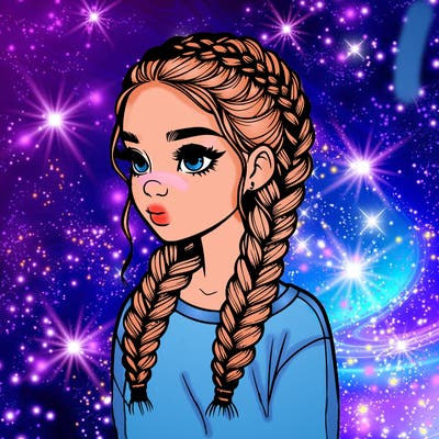 realistic girl with braids