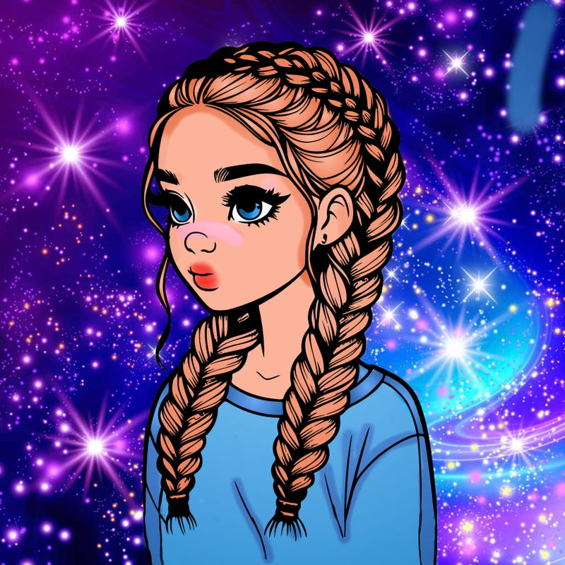 realistic girl with braids