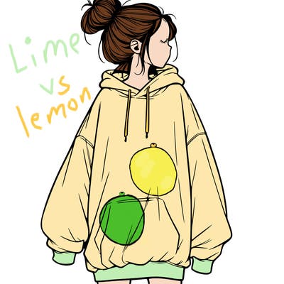 realistic girl with a oversized sweatshirt on and a bun