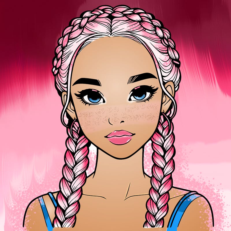 realistic girl with braids