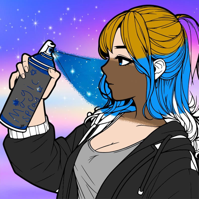 a realistic girl spray, painting