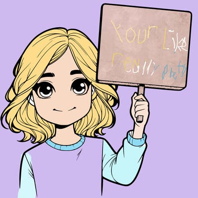realistic girl holding up a sign