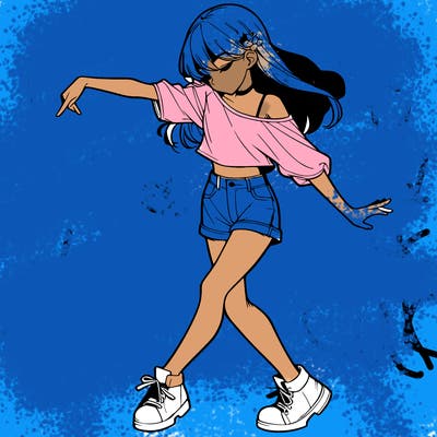 realistic girl danceing