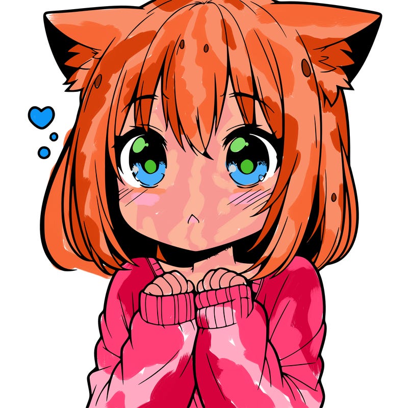 shy anime catgirl