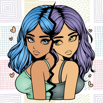 realistic girl split