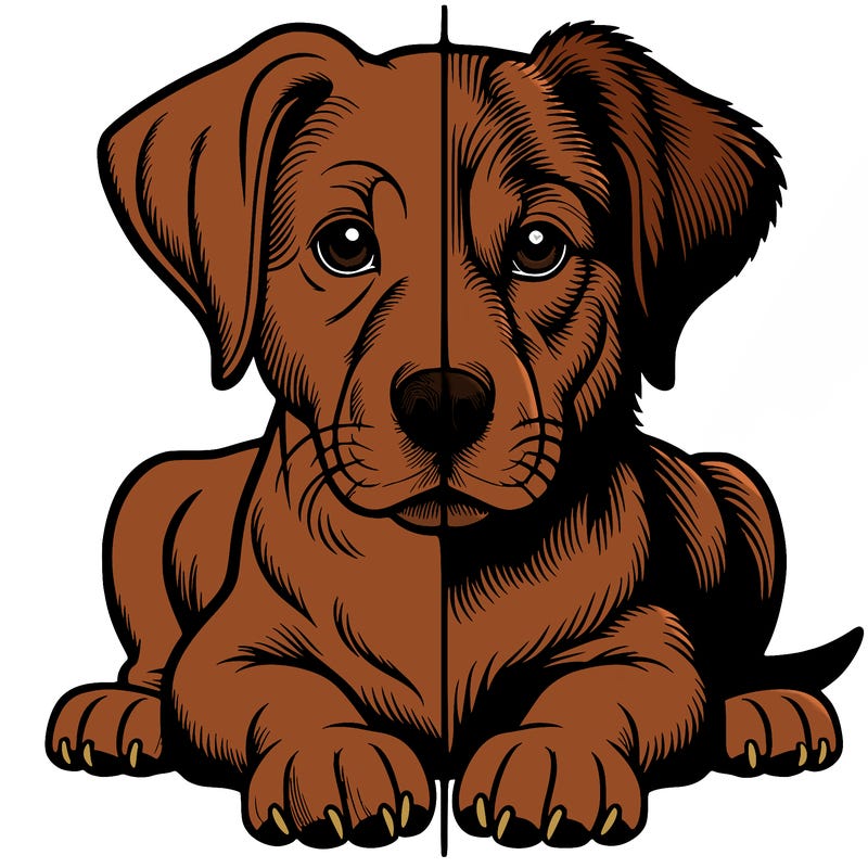 realistic dog split picture