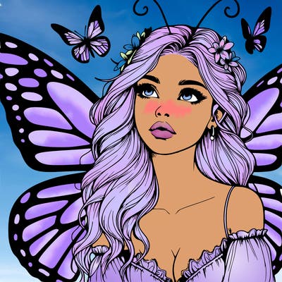 butterfly fairy realistic girl