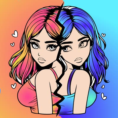 realistic girl split