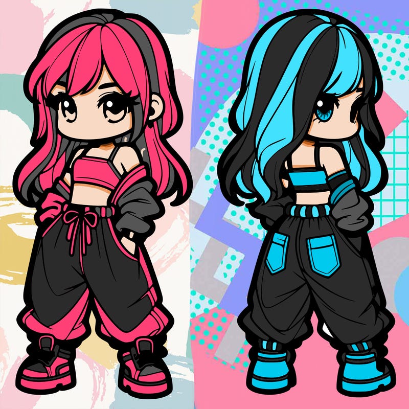 girl in crop top and baggy pants