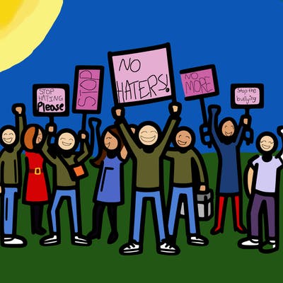 people demonstrating