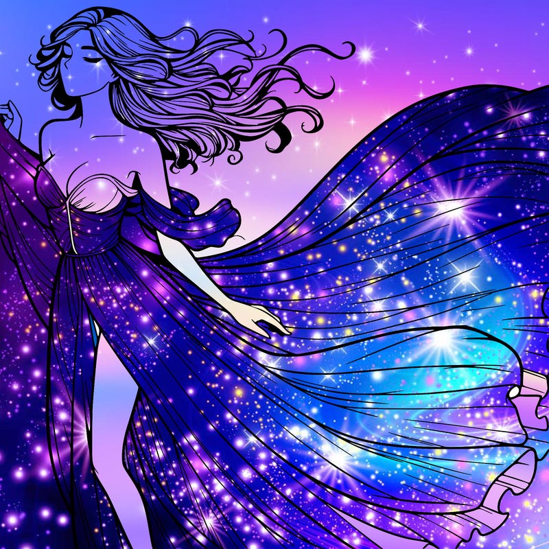 realistic woman in dress flowing the the wind