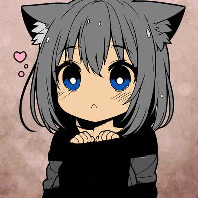 shy anime catgirl