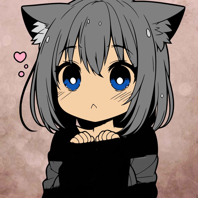 shy anime catgirl