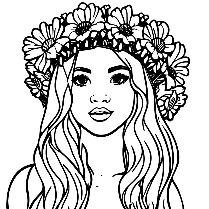 girl with flowers crown