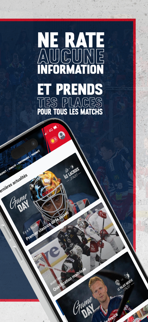 Bruleurs de Loups - Bruleurs de Loups official app news feed screen showing hockey articles
