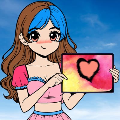 realistic pretty girl holding blank sign