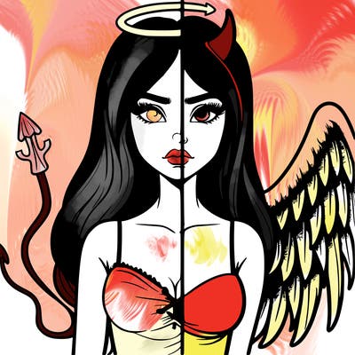 devil vs angel realistic girl