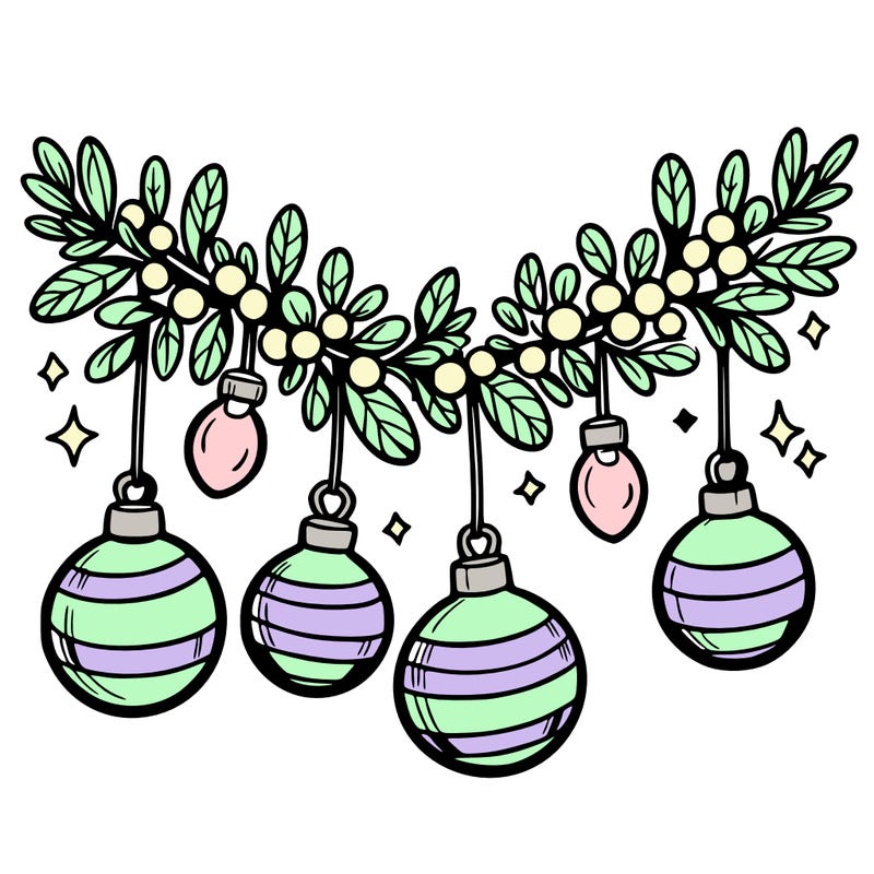 christmas garland with big bulbs