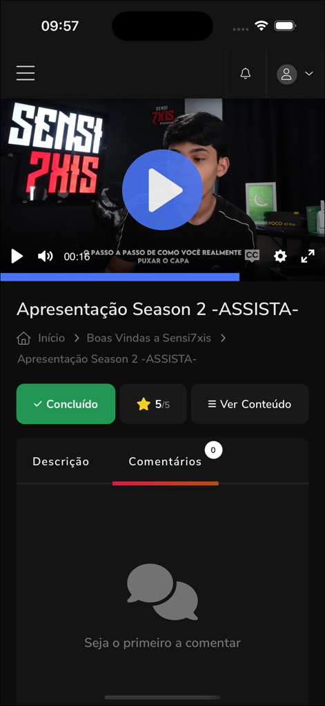 Sensi7xis - Interfaz de video de la aplicación Sensi7xis que muestra un tutorial de sensibilidad para Free Fire
