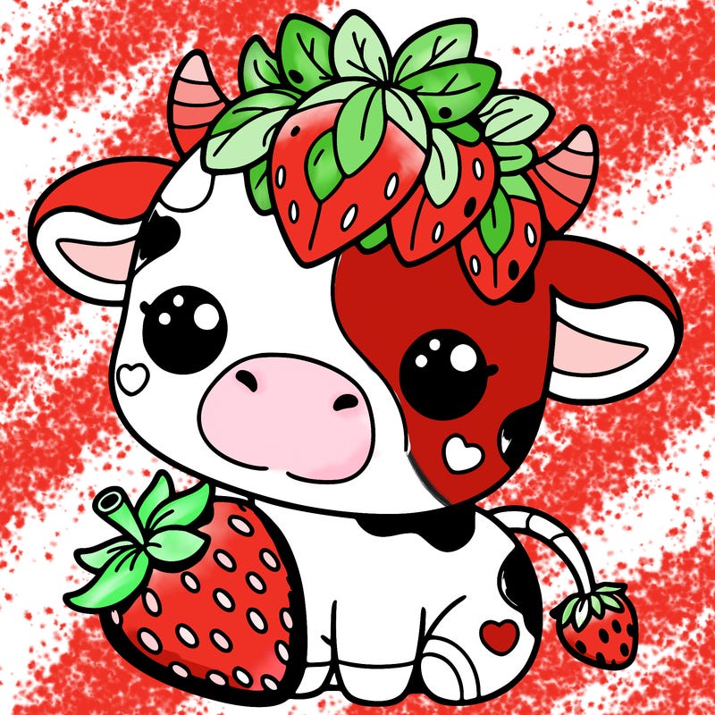 cute strawberry cow