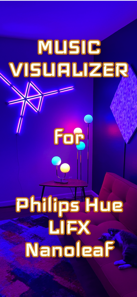 Music visualizer for Philips Hue LIFX and Nanoleaf smart lighting