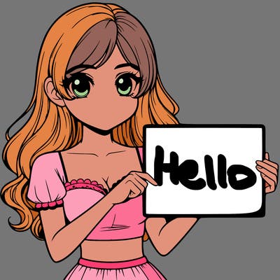 realistic pretty girl holding blank sign