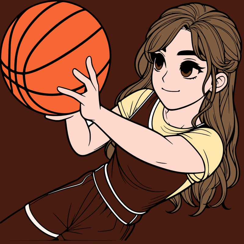 realistic girl playing basketball