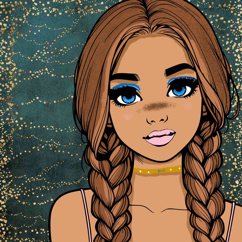 realistic girl with braids