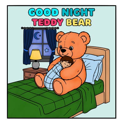 good night with teddy bear