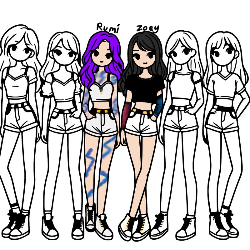 a group of girls wearing crop tops and shorts