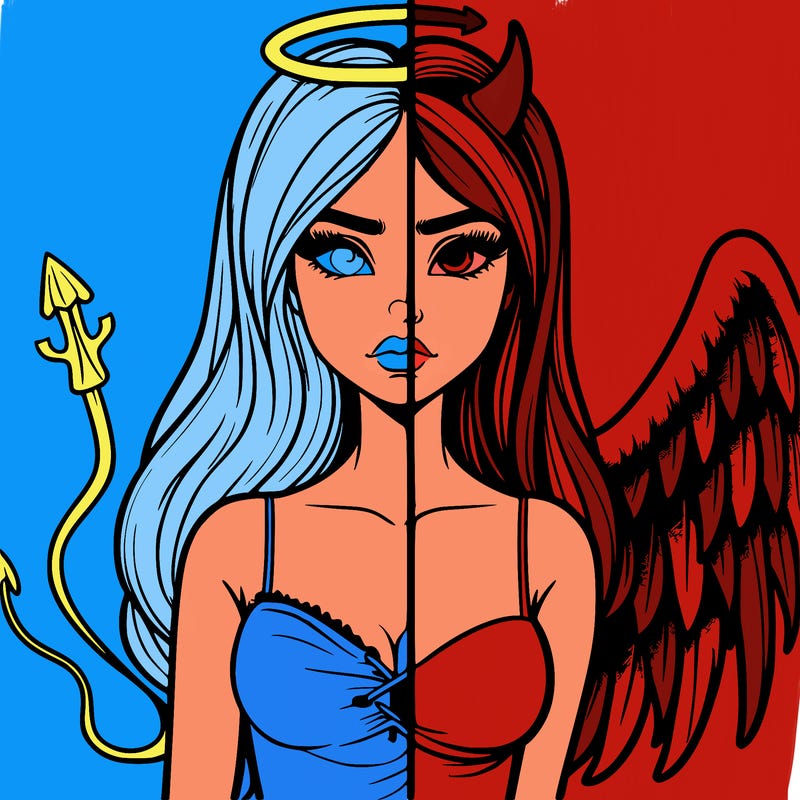 devil vs angel realistic girl