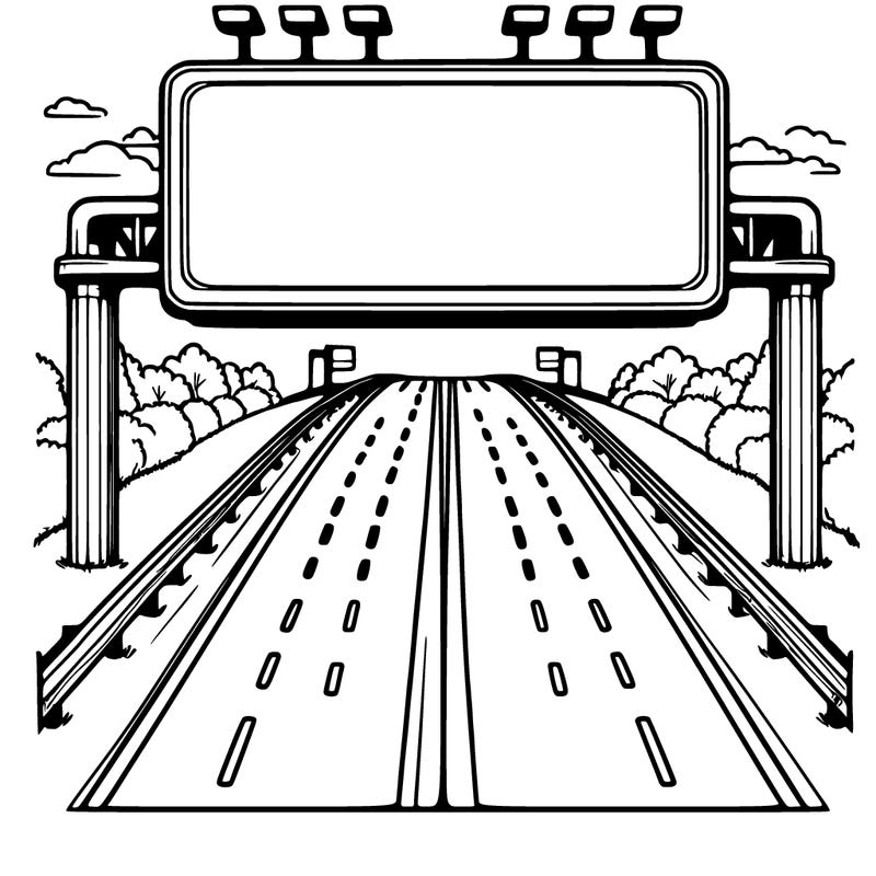 highway with a blank advertising billboard