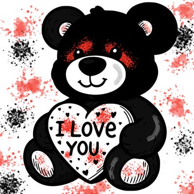 teddy bear holding an i love you heart
