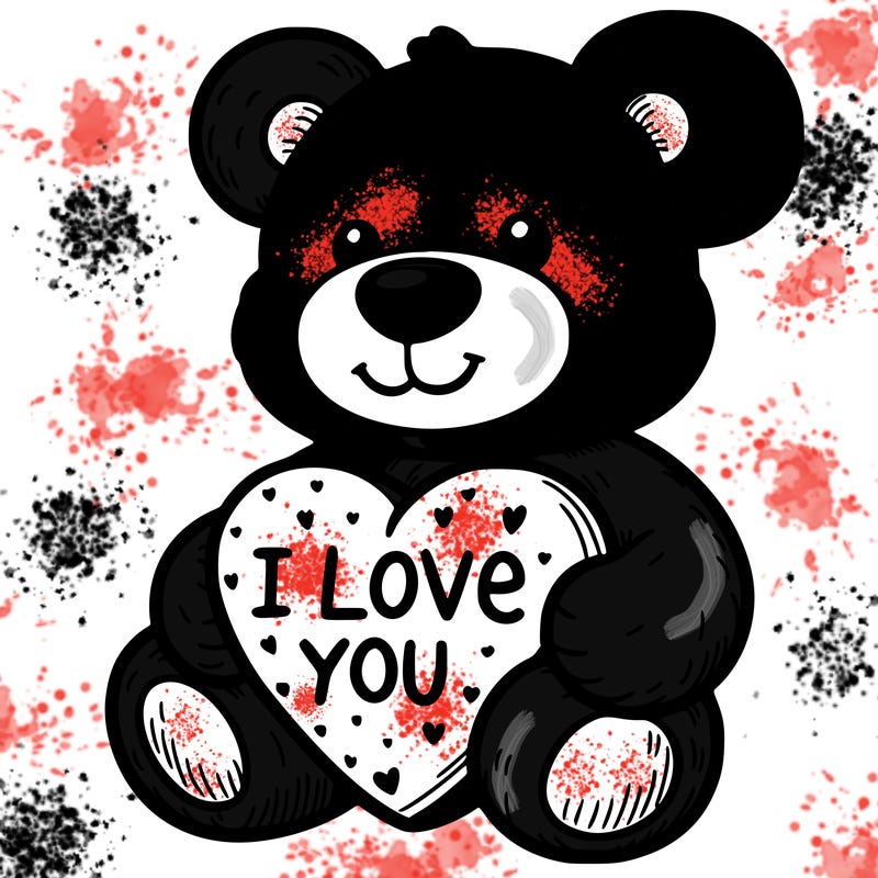 teddy bear holding an i love you heart
