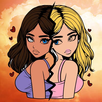 realistic girl split