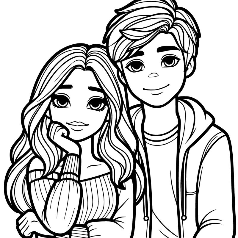 teenager girl with boyfriend