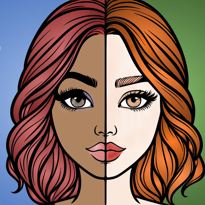 realistic girl split half