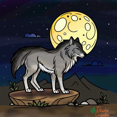 wolf moonlight