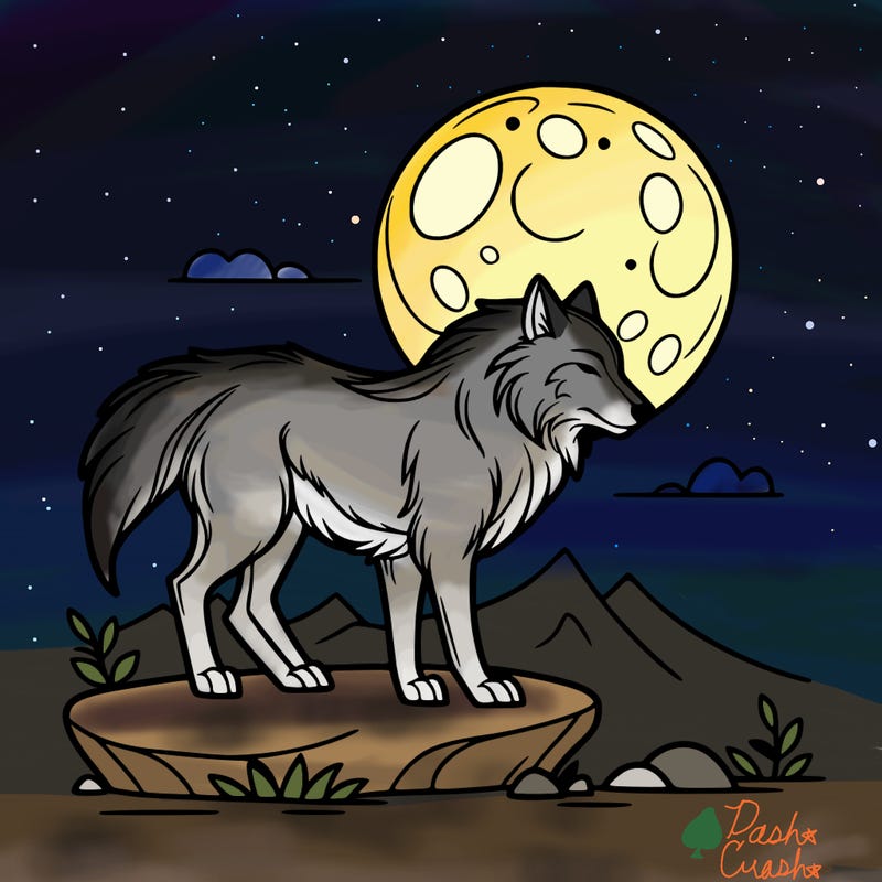 wolf moonlight