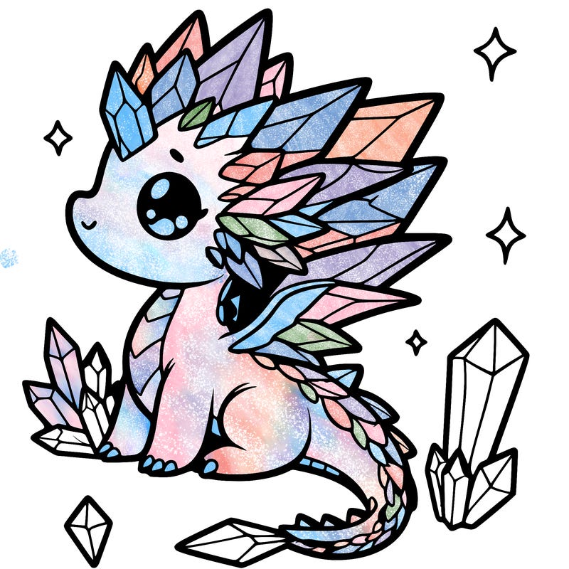little cute crystal dragon