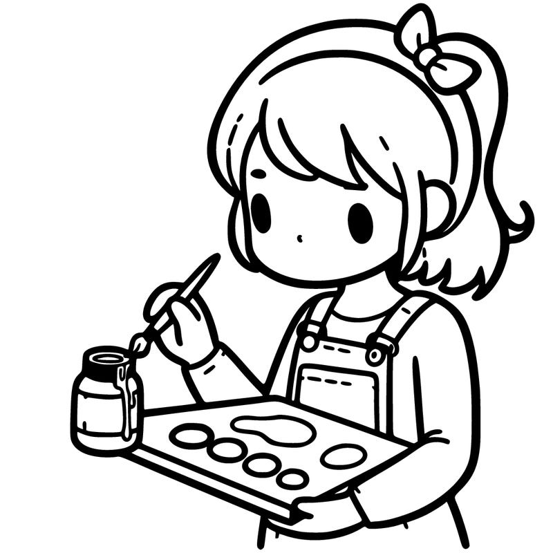 a girl who is painting