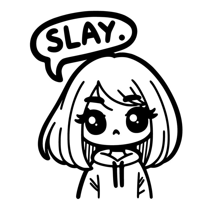 a girl saying slay
