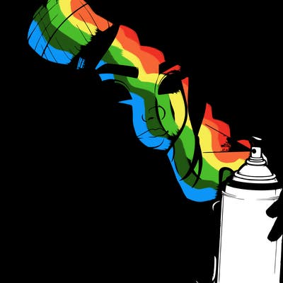 a realistic girl, spray painting