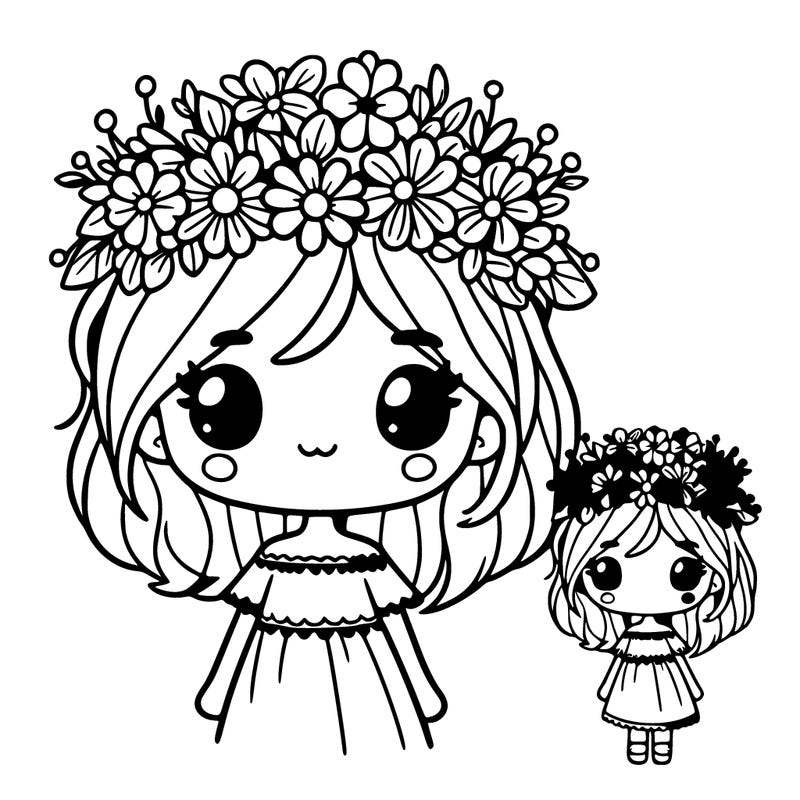 girl with flowers crown