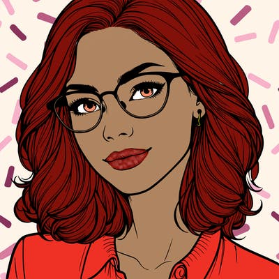 realistic woman with glasses