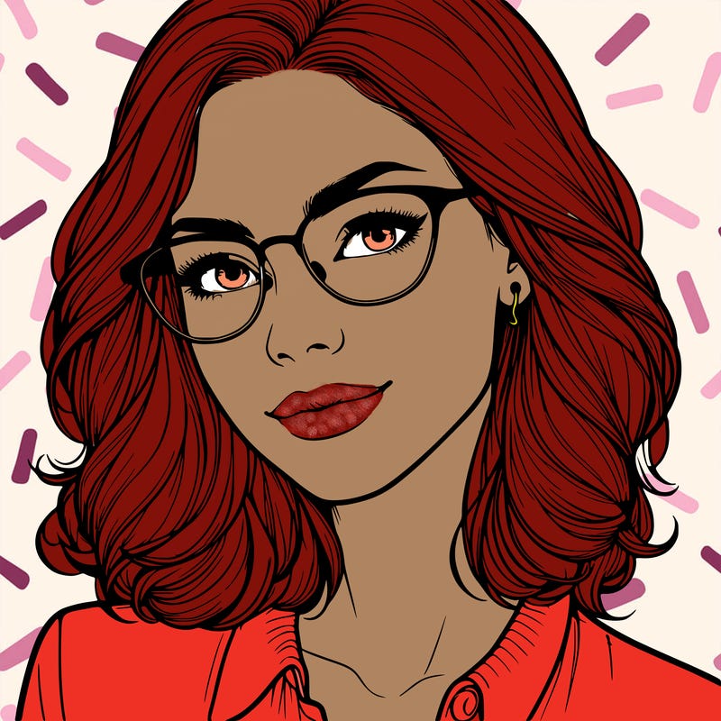 realistic woman with glasses