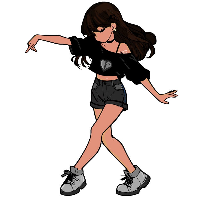 realistic girl danceing