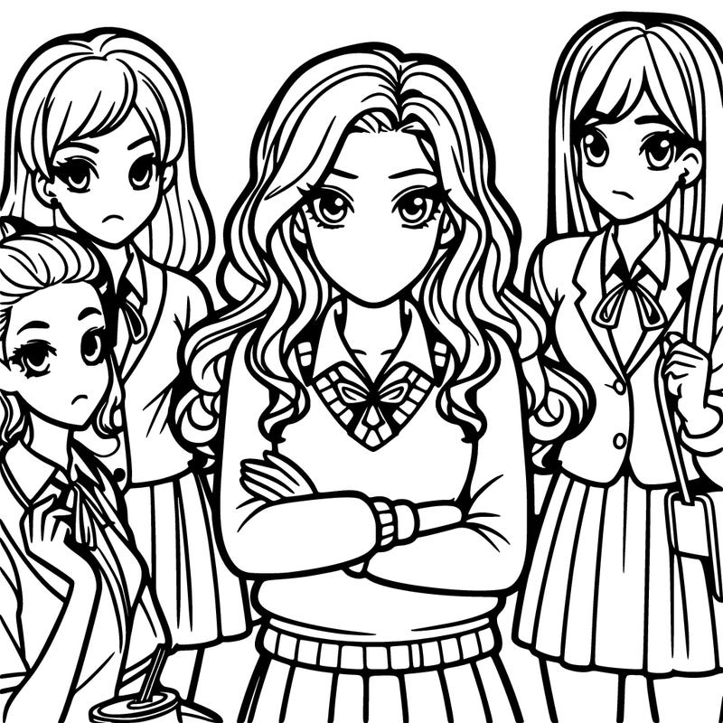a group of teenage girls as school bullies