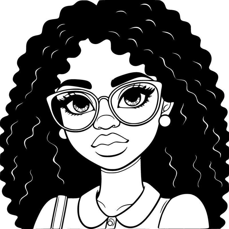 black woman with glasses.